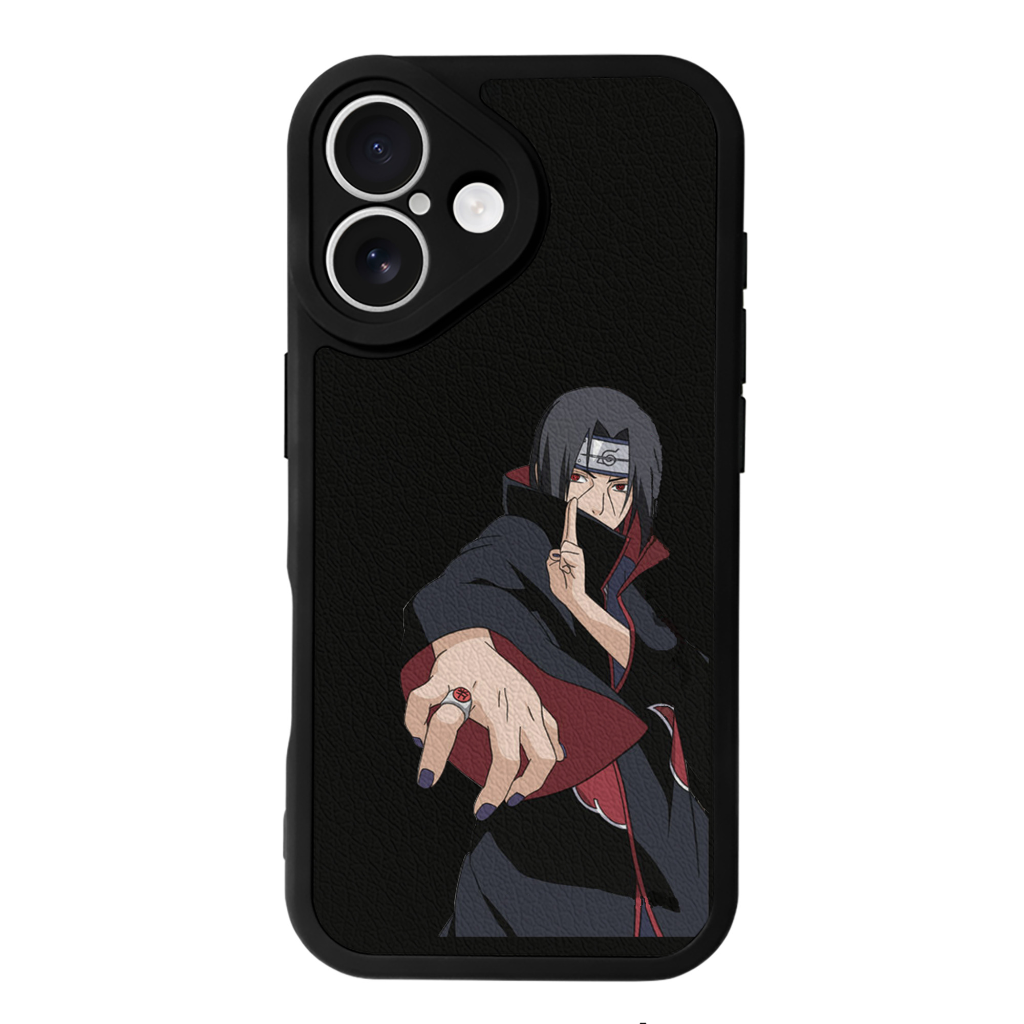 （画像用） NARUTO -ナルト- うちは イタチ Uchiha Itachi 【iPhone 16シリーズ対応】シリコンスマホケース（レザー調） 材質：シリコン